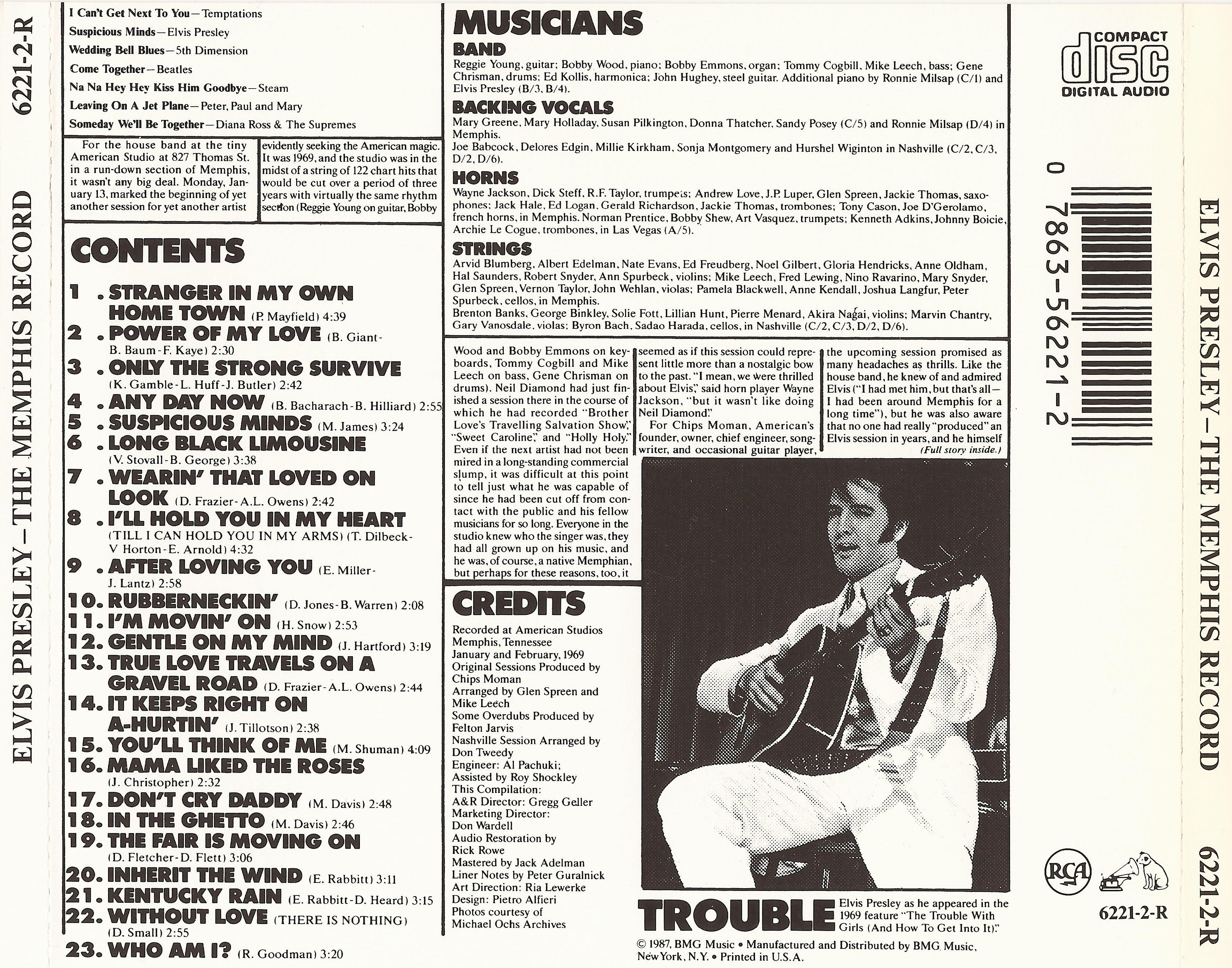 Elvis Presley  The Memphis Record : Back